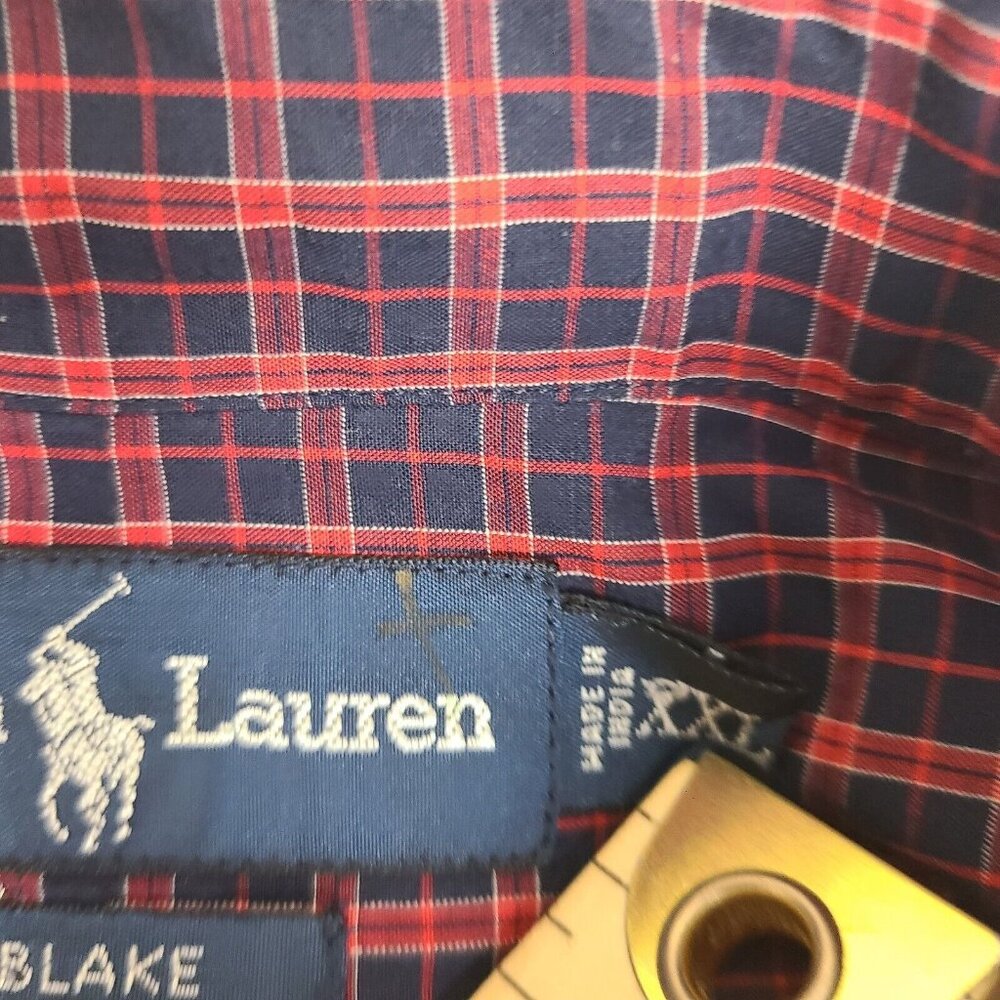 Polo Ralph Lauren Blake Fit Red and Purple Plaid Button Down Size 2XL - Picture 4 of 7